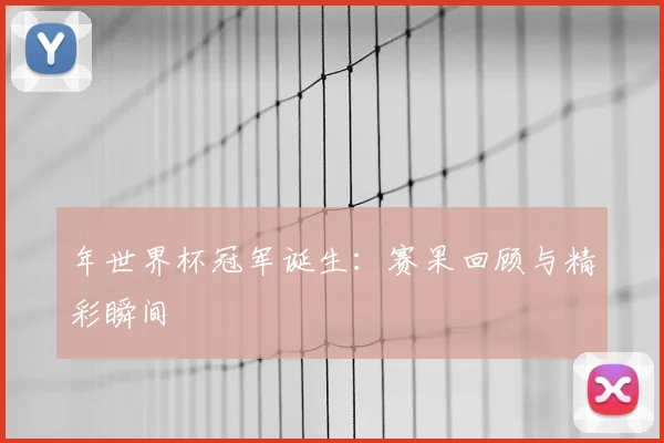 年世界杯冠军诞生：赛果回顾与精彩瞬间